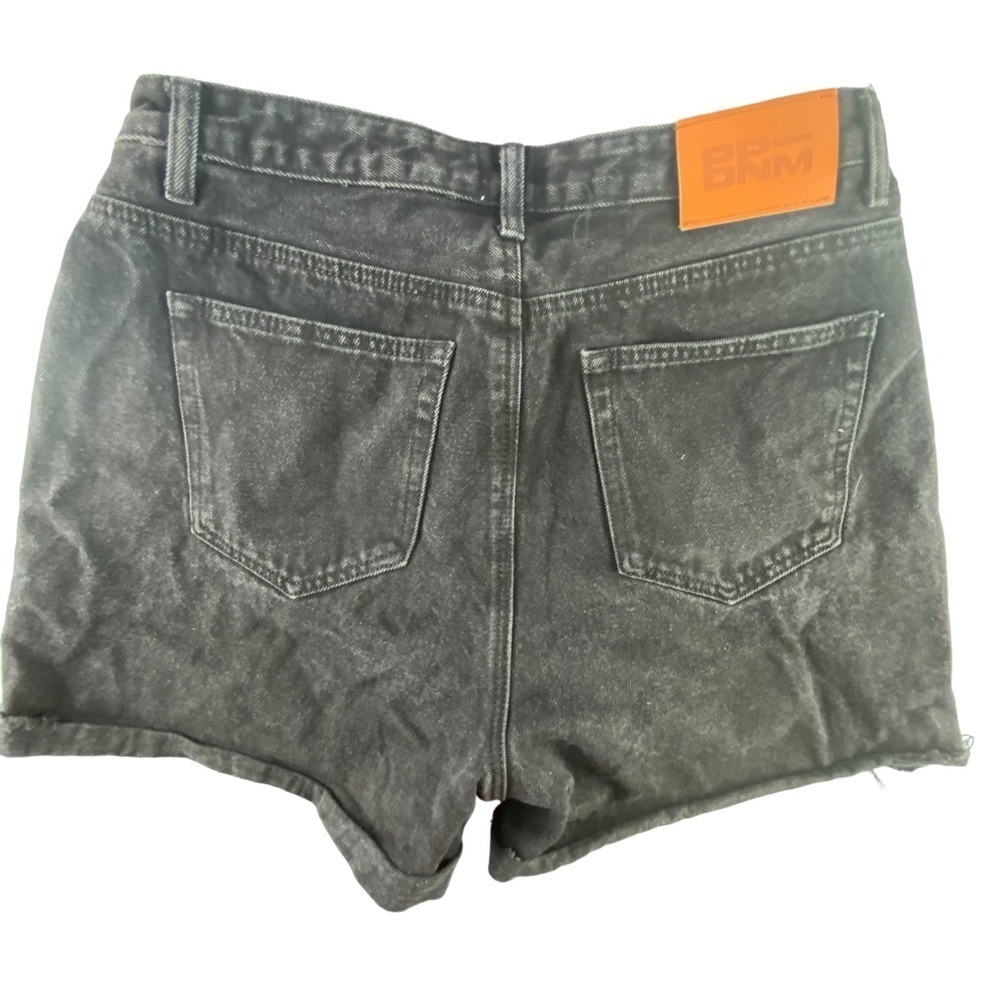 Princess Polly black faded denim cutoff raw hem high shorts, 14 - Picture 2 of 12